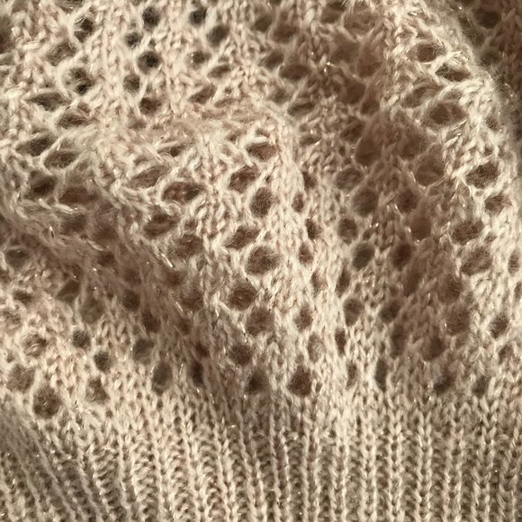 NWT Collection 18, Pitti Rose (Dusty Pink) Glitter Lace Knit Beret, Women, OS - Picture 3 of 4